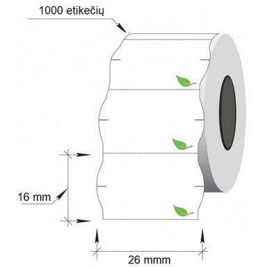 Lipnios etiketės į kainų ženklintuvus, 26x16mm, silpno lipnumo, banguot., 1000 etik., baltos sp. Lipnios etiketės į kainų ženklintuvus, 26x16mm, silpno lipnumo, banguot., 1000 etik., baltos sp.