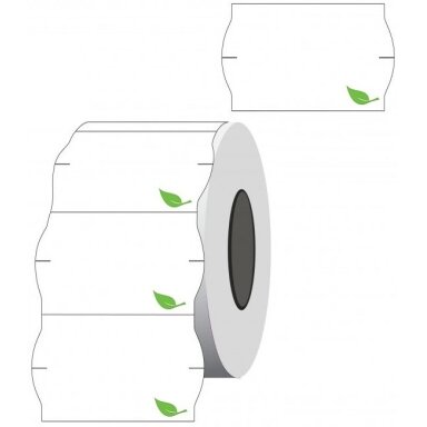 Lipnios etiketės į kainų ženklintuvus, 26x16mm, silpno lipnumo, banguot., 1000 etik., baltos sp. Lipnios etiketės į kainų ženklintuvus, 26x16mm, silpno lipnumo, banguot., 1000 etik., baltos sp.