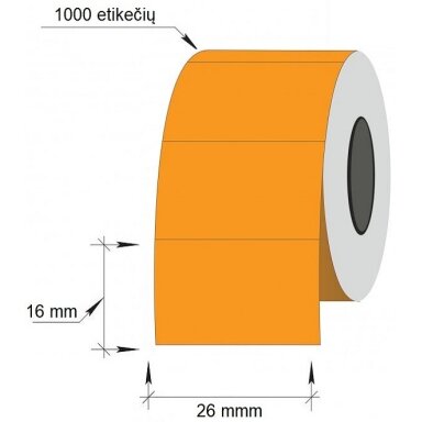 Lipnios etiketės į kainų ženklintuvus, 26x16mm, stačiak., 1000 etik., oranžinės sp. Lipnios etiketės į kainų ženklintuvus, 26x16mm, stačiak., 1000 etik., oranžinės sp.