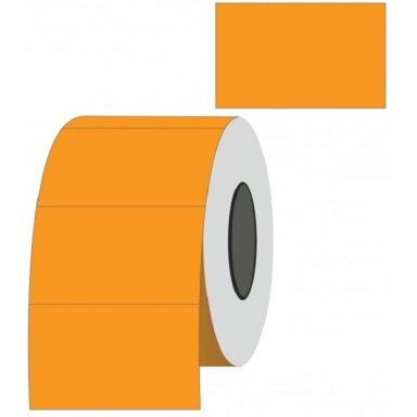 Lipnios etiketės į kainų ženklintuvus, 26x16mm, stačiak., 1000 etik., oranžinės sp. Lipnios etiketės į kainų ženklintuvus, 26x16mm, stačiak., 1000 etik., oranžinės sp.
