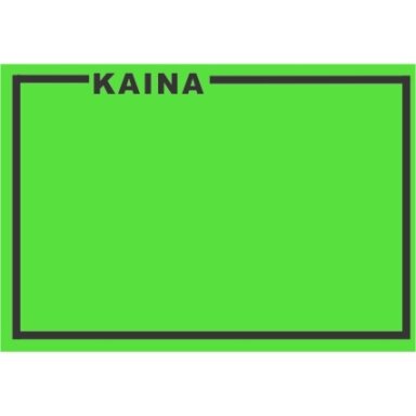 Lipnios etiketės su užrašu KAINA, 25x36mm, 1000 etik., žalios sp. Lipnios etiketės su užrašu KAINA, 25x36mm, 1000 etik., žalios sp.