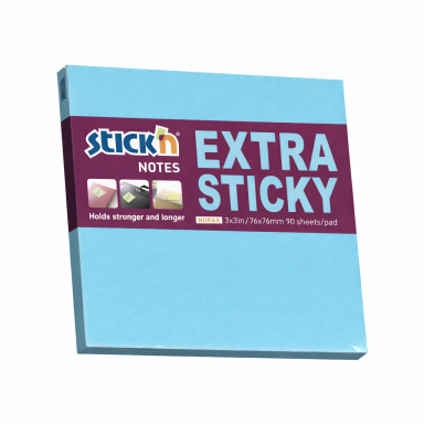 Lipnūs lapeliai Stick'N Extra Sticky 76x76 mm, melsvos spalvos, 90 lapelių Lipnūs lapeliai Stick'N Extra Sticky 76x76 mm, melsvos spalvos, 90 lapelių