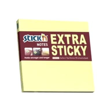 Lipnūs lapeliai Stick'N Extra Sticky 76x76 mm, pastelinės geltonos spalvos, 90 lapelių Lipnūs lapeliai Stick'N Extra Sticky 76x76 mm, pastelinės geltonos spalvos, 90 lapelių