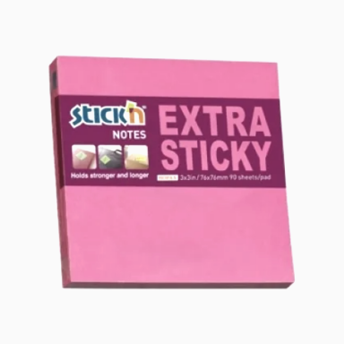 Lipnūs lapeliai Stick'N Extra Sticky 76x76 mm, rožinės spalvos, 90 lapelių Lipnūs lapeliai Stick'N Extra Sticky 76x76 mm, rožinės spalvos, 90 lapelių