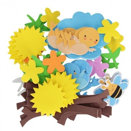 Lipni dekoracija iš putgumės CRAFT with FUN Spring, 78 vnt. 1