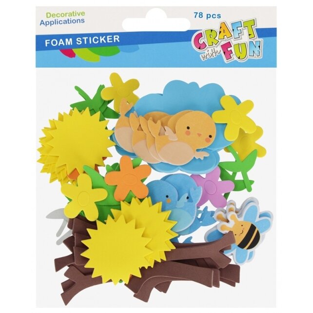 Lipni dekoracija iš putgumės CRAFT with FUN Spring, 78 vnt.