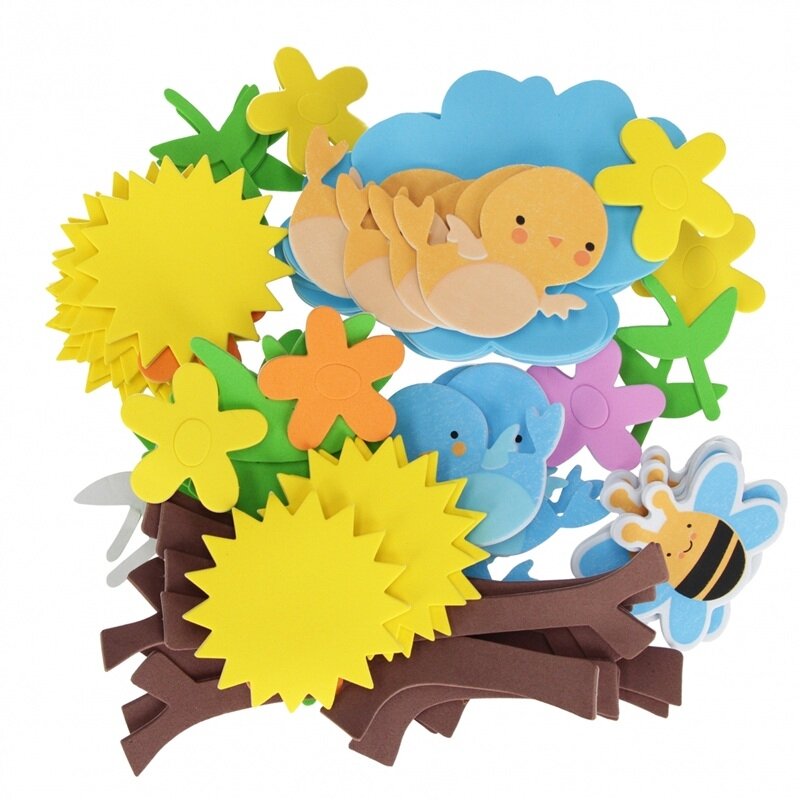 Lipni dekoracija iš putgumės CRAFT with FUN Spring, 78 vnt. 1 Lipni dekoracija iš putgumės CRAFT with FUN Spring, 78 vnt. 1
