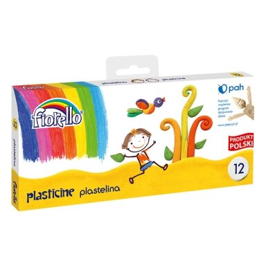 Minkštas plastilinas, Fiorello, 12 spalvų po 16g Minkštas plastilinas, Fiorello, 12 spalvų po 16g
