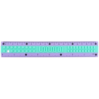 Plastikinė liniuotė CLASSIC, Kite, 20 cm, violetinės / turkio sp.