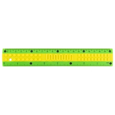 Plastikinė liniuotė CLASSIC, Kite, 20 cm, žalios / geltonos sp.
