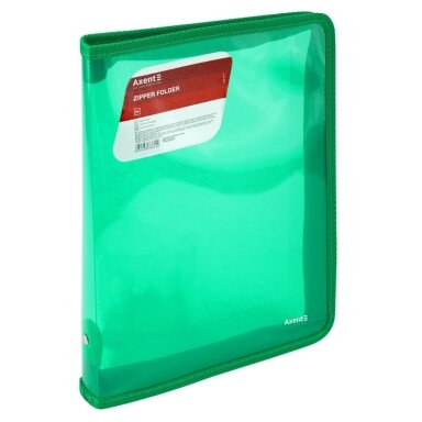 Plastikinis dėklas su užtrauktuku AXENT, B5, 550mkr, žalios sp.