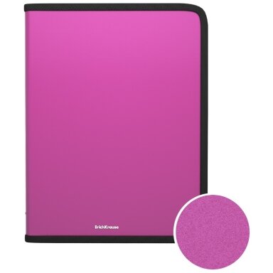 Plastikinis dėklas su užtrauktuku MATT VIVID, ErichKrause, A4+, 500mkr, 4 sp.