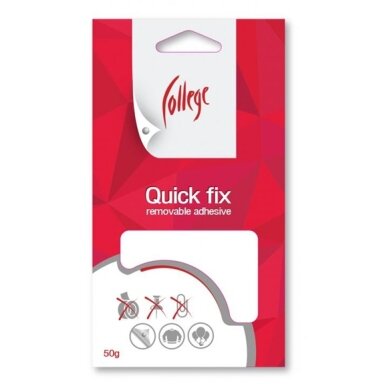 Plastilininiai klijai COLLEGE QUICK FX, 50g, baltos sp.