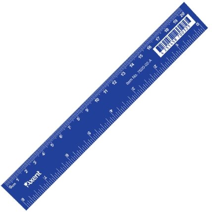 Plastikinė liniuotė AXENT, 20cm ilgio, mėlynos sp., blisteryje Plastikinė liniuotė AXENT, 20cm ilgio, mėlynos sp., blisteryje