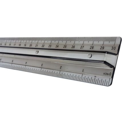 Plastikinė liniuotė CENTRUM, 30cm, skaidri, su laikikliu, blisteryje 2