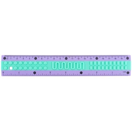 Plastikinė liniuotė CLASSIC, Kite, 20 cm, violetinės / turkio sp. 1