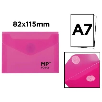 Plastikiniai vokai su lipduku MP, A7, 260mkr, permatomi, įvairių sp., 2 vnt. 1 Plastikiniai vokai su lipduku MP, A7, 260mkr, permatomi, įvairių sp., 2 vnt. 1