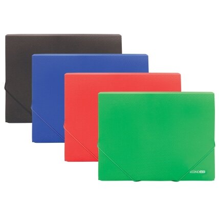 Plastikinis dėklas su guma, EconoMix, A4, 500mkr, žalios sp. 1