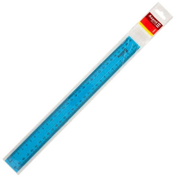 Plastikinė liniuotė AXENT Delta, 30cm, mėlynos sp., blisteryje 1 Plastikinė liniuotė AXENT Delta, 30cm, mėlynos sp., blisteryje 1