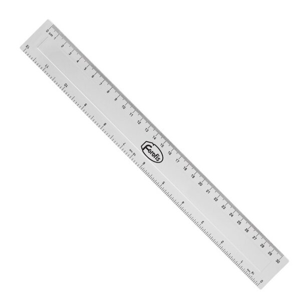 Plastikinė liniuotė FOROFIS, 30cm, skaidri, blisteryje Plastikinė liniuotė FOROFIS, 30cm, skaidri, blisteryje