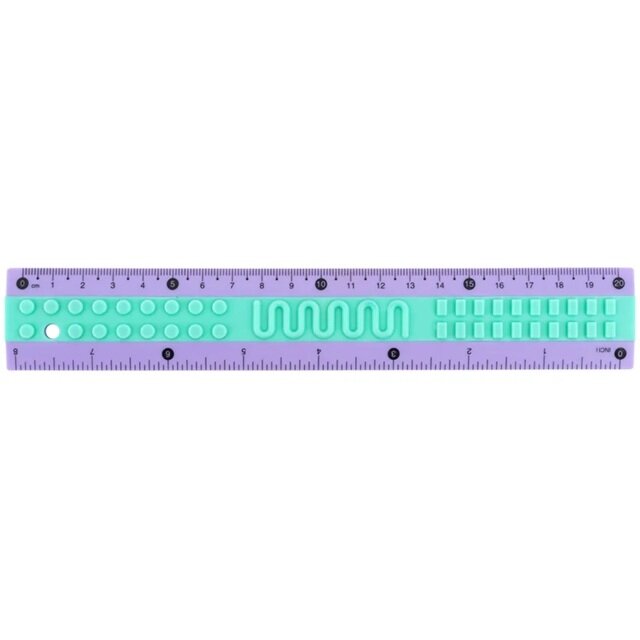Plastikinė liniuotė CLASSIC, Kite, 20 cm, violetinės / turkio sp. 1