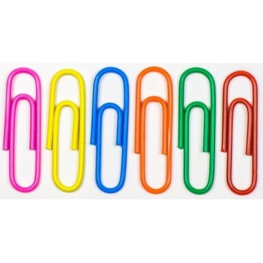 Sąvaržėlės FORPUS, ilgis 26mm, 100vnt., dengtos plastiku, įvairių sp. Sąvaržėlės FORPUS, ilgis 26mm, 100vnt., dengtos plastiku, įvairių sp.