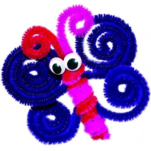 Šenilo vielos strypeliai CRAFT ARTS, Fandy, 6mm x 30cm, 15 vnt., žalios sp. 2