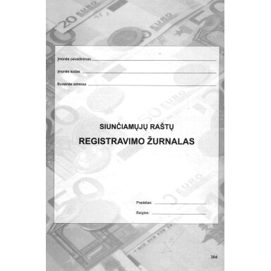 Siunčiamųjų raštų (dokumentų) registravimo žurnalas, A4, 40 lapų Siunčiamųjų raštų (dokumentų) registravimo žurnalas, A4, 40 lapų