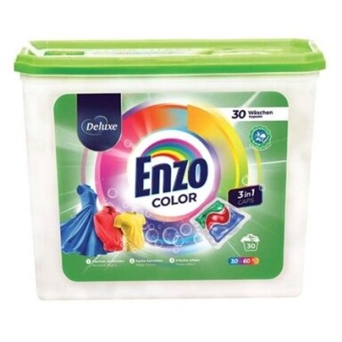 Skalbimo kapsulės DELUXE Enzo 3 in 1 Color, 30 vnt.