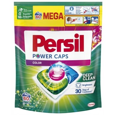 Skalbimo kapsulės PERSIL Power Caps Color, 60 vnt.