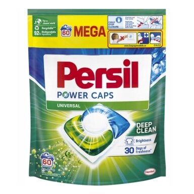Skalbimo kapsulės PERSIL Power Caps Universal, 60 vnt.
