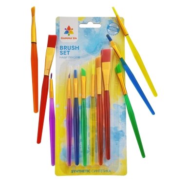 Teptukų rinkinys GAMMA'UA, sintetinio plauko, 6 vnt.