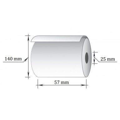 Terminė juosta taromatams, 57x240m/25mm (maks.diam. 140mm), 55gsm