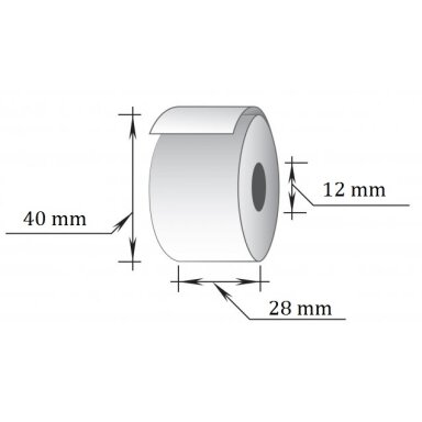 Terminė kasos juosta, 28x18m/12mm (maks.diam.40mm)