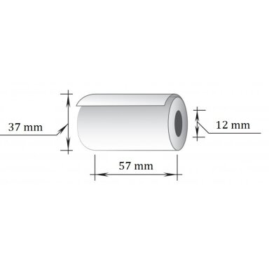 Terminė kasos juosta, 57x15m/12mm (maks.diam.37mm)