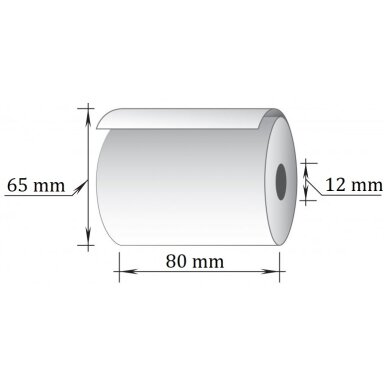 Terminė kasos juosta, 80x63m/12mm (maks.diam. 65mm)