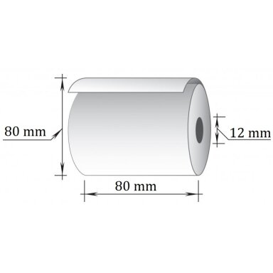 Terminė kasos juosta, 80x80m/12mm (maks.diam.80mm)