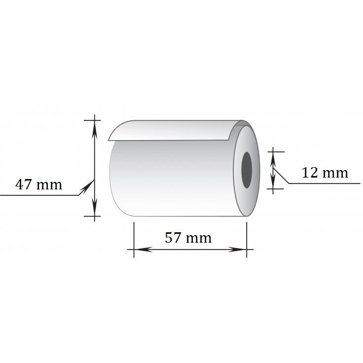 Terminė kasos juosta, 57x26m/12mm (maks.diam.47mm) 1
