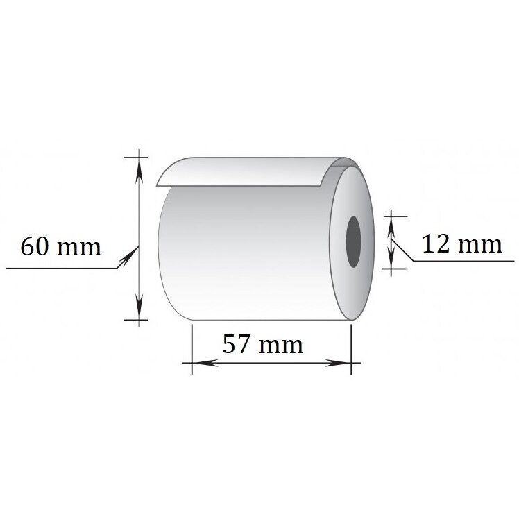 Terminė kasos juosta, 57x43m/12mm (maks.diam.60mm) 1