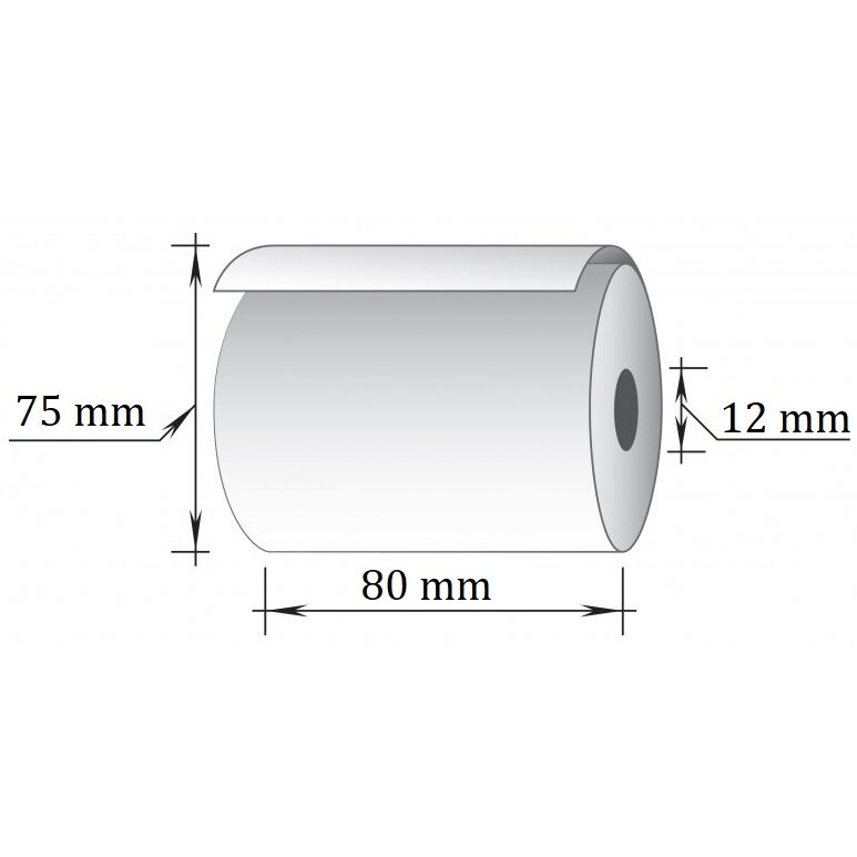 Terminė kasos juosta, 80x73m/12mm (maks.diam.75mm) 1