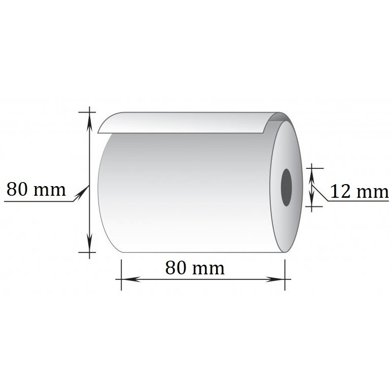 Terminė kasos juosta, 80x80m/12mm (maks.diam.80mm) 1