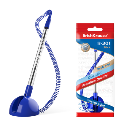 Tušinukas R-301 DESK PEN, ErichKrause, su grandinėle, 1.0mm, mėlynos sp. Tušinukas R-301 DESK PEN, ErichKrause, su grandinėle, 1.0mm, mėlynos sp.