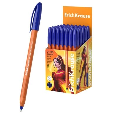 Ultra glide tušinukas U-108 ORANGE STICK, ErichKrause, 0.7mm, mėlynos sp. Ultra glide tušinukas U-108 ORANGE STICK, ErichKrause, 0.7mm, mėlynos sp.