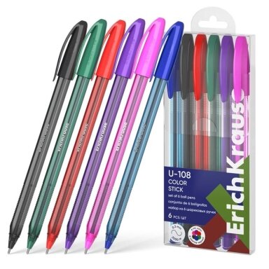 Ultra glide tušinukų rinkinys U-108 STICK COLOR, ErichKrause, 1.0mm, 6 sp. Ultra glide tušinukų rinkinys U-108 STICK COLOR, ErichKrause, 1.0mm, 6 sp.