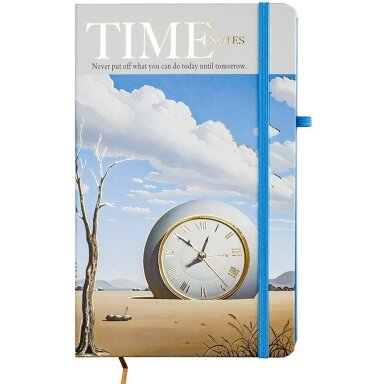 Užrašų knyga TIME Notes, Centrum, A5, 80 lapų, 77gsm, linija, kietu viršeliu, su skirtuku ir gumele