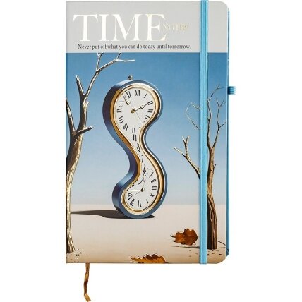 Užrašų knyga TIME Notes, Centrum, A5, 80 lapų, 77gsm, linija, kietu viršeliu, su skirtuku ir gumele 2