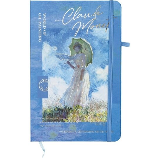 Užrašų knyga CLAUDE MONET , Centrum, A5, 80 lapų, 77gsm, linija, kietu viršeliu, su skirtuku ir gumele 3