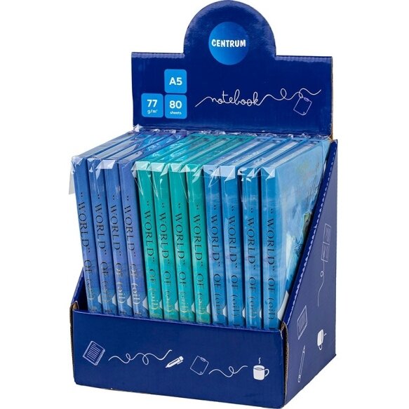 Užrašų knyga CLAUDE MONET , Centrum, A5, 80 lapų, 77gsm, linija, kietu viršeliu, su skirtuku ir gumele 6