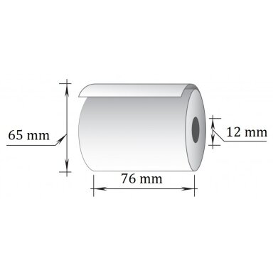 Vienasluoksnė kasos juosta, 76x40m/12mm (maks.diam.65mm)