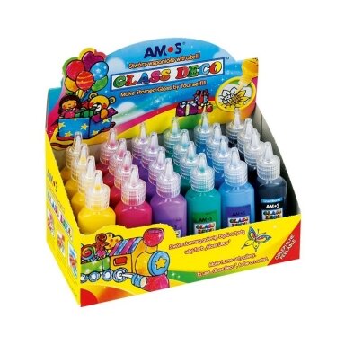Vitražiniai dažai GD22D24, Amos, 22ml, įvairių sp. Vitražiniai dažai GD22D24, Amos, 22ml, įvairių sp.